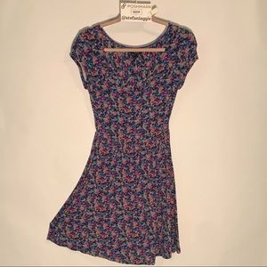 Floral Skater Dress w/ pockets & open back Pacsun